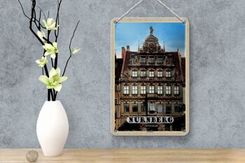 Panneau en étain pour villes, Nuremberg, Pellerhaus, Architecture, 12x18cm, décoration 4
