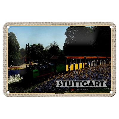 Cartel de chapa con decoración de ciudades, Stuttgart, Killesbergbahn Park, 18x12cm
