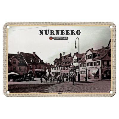 Panneau en étain pour villes, Nuremberg, Wöhrd, peinture de la vieille ville, 18x12cm, décoration