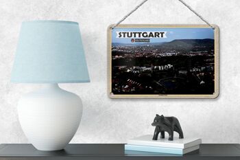 Panneau en étain villes Stuttgart nord de l'allemagne, 18x12cm, décoration 4