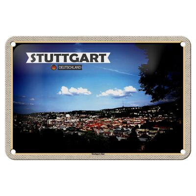 Cartel de chapa con vistas a las ciudades de Stuttgart Sur, decoración de 18x12cm