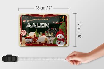 Panneau en étain Salutations de Noël AALEN, décoration cadeau 18x12cm 5