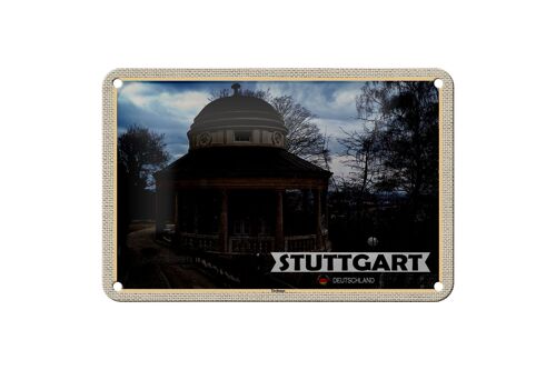 Blechschild Städte Teehaus Gebäude Stuttgart 18x12cm Geschenk Schild
