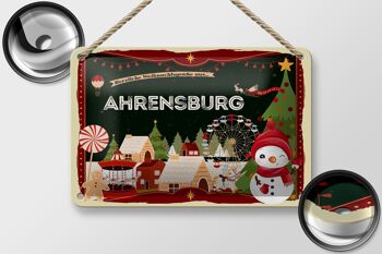 Panneau en étain Salutations de Noël d'AHRENSBURG Panneau cadeau 18x12cm 2