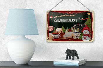 Panneau en étain Salutations de Noël ALBSTADT Décoration cadeau 18x12cm 4