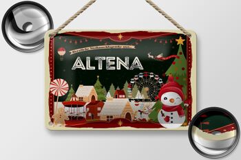 Plaque en tôle Salutations de Noël d'ALTENA, décoration cadeau 18x12cm 2