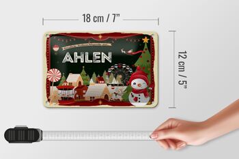 Panneau en étain Salutations de Noël d'AHLEN, décoration cadeau 18x12cm 5