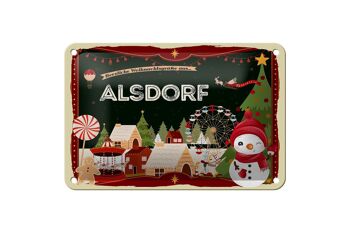Plaque en étain "Vœux de Noël d'ALSDORF", décoration cadeau, 18x12cm 1
