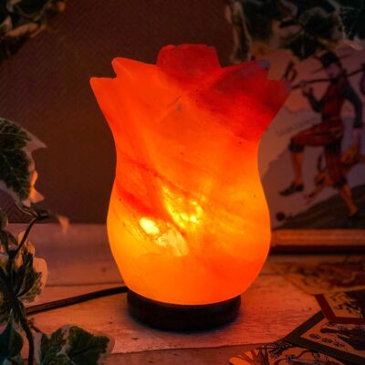 Lámpara de sal del Himalaya artesanal Tulipán