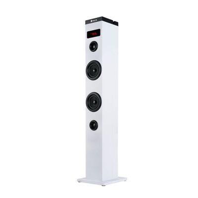Tower-System 50 W NGS Sky Charm Weiß, kompatibel mit Bluetooth-Technologie (USB/FM-Radio/AUX). Optischer Eingang