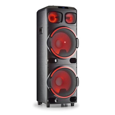 NGS WILD DUB 3; 1200W DOUBLE 15" WOOFER SPEAKER , COMPATIBLE WITH BLUETOOTH & TWS TECHNOLOGY. USB/MICRO SD/AUX IN. REMOTE CONTROL