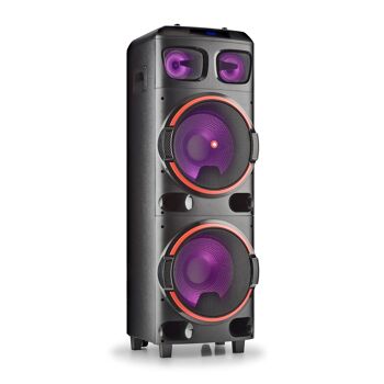 DOUBLE HAUT-PARLEUR WOOFER 12" 800W NGS WILD DUB 2, COMPATIBLE AVEC LA TECHNOLOGIE BLUETOOTH & TWS. Entrée USB/MICRO SD/AUX. TÉLÉCOMMANDE 1