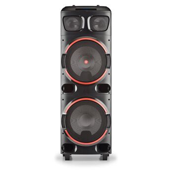 DOUBLE HAUT-PARLEUR WOOFER 12" 800W NGS WILD DUB 2, COMPATIBLE AVEC LA TECHNOLOGIE BLUETOOTH & TWS. Entrée USB/MICRO SD/AUX. TÉLÉCOMMANDE 5