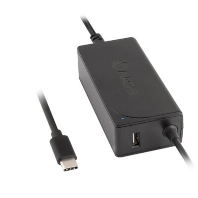 CARICABATTERIE PER COMPUTER PORTATILE NGS TIPO C W-60WCARICATORE PER COMPUTER PORTATILE DA PARETE TIPO C 60W - USB 5V/2A