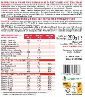 Boisson d'hydratation en poudre à diluer aux fruits rouges 250g 2