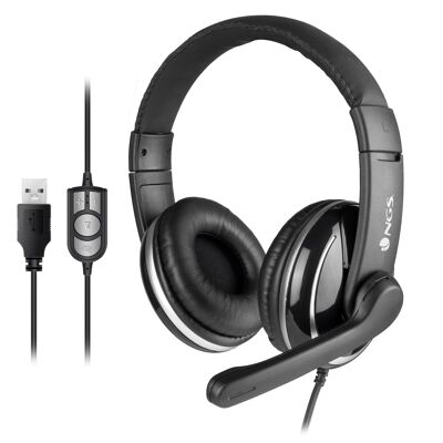 USB-ANSCHLUSS STEREO-HEADSET NGS VOX 800 USB, MUTE, VOL+ und VOL-STEUERUNG. EINSTELLBARES MIKROFON