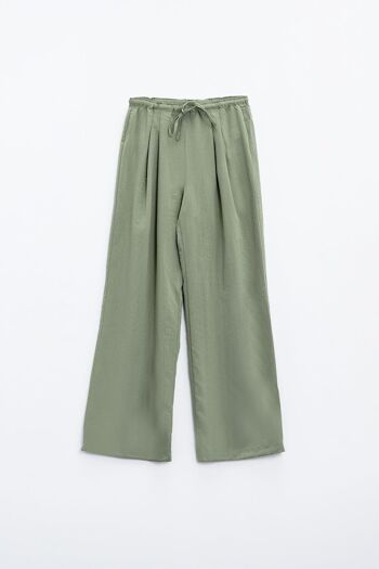 Pantalon décontracté vert clair avec fermeture à cordon et poches latérales 6