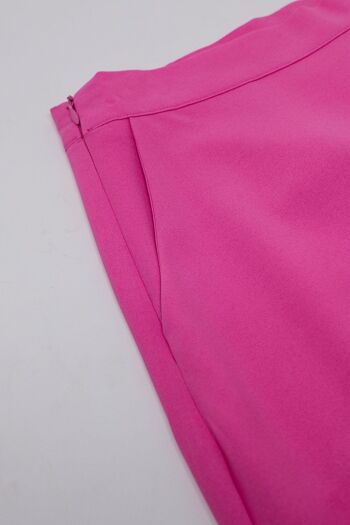 Pantalon évasé basique rose à jambe large 6