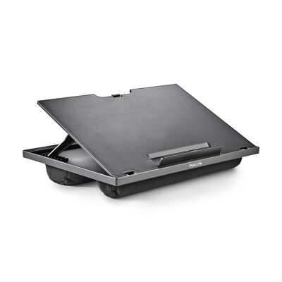 NGS LAPNEST: SUPPORTO PER LAPTOP CON CUSCINO LETTO FINO A 15 persone.COMPUTER PORTATILI DA 6".   Regolabile con 8 angoli. Colore nero