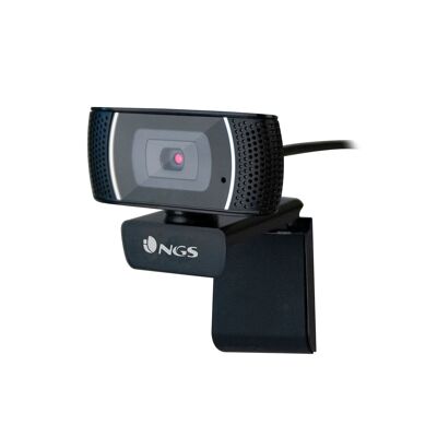 NGS Xpresscam 1080 : WEBCAM FULL HD (1920 X 1080) 2.0 CONNEXION USB -MICROPHONE INTÉGRÉ -INSTANTANÉ- CHAMP DE VISION 60º- BASE RÉGLABLE. COULEUR NOIRE