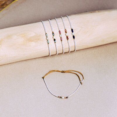 Bracelets nacre Heishi pierres et perles blanches Lumineuses