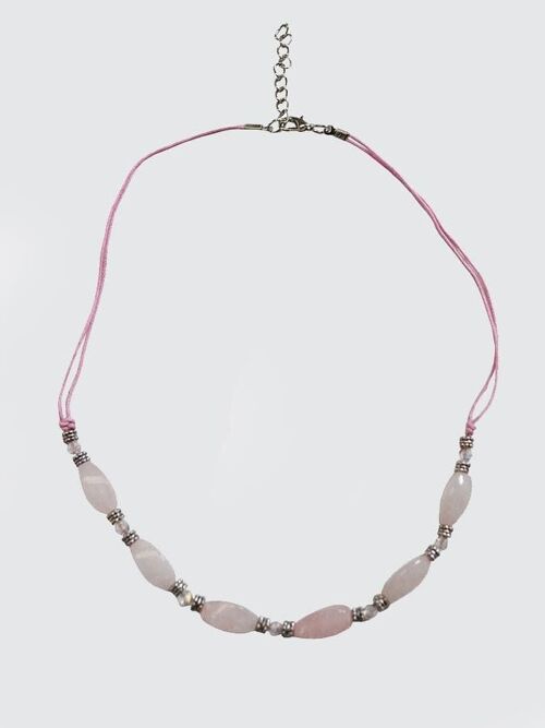 Rose Quartz Gemstone Crystal Necklace