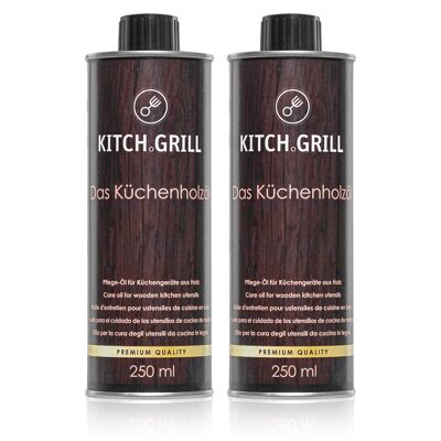 Kitch.Huile de bois de cuisine grill | Entretien des planches à découper et des ustensiles de cuisine en bois, double set