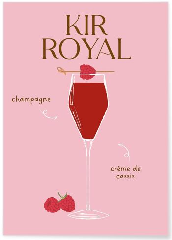 Affiche Cocktail Kir Royal 2 5