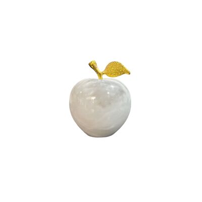 Presse-papier décoratif pomme en marbre blanc (5 cm)