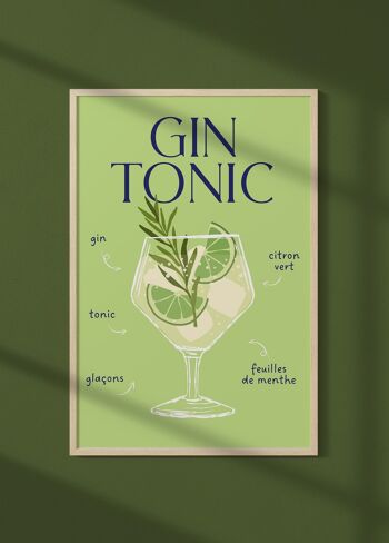 Affiche Cocktail Gin Tonic 2 1