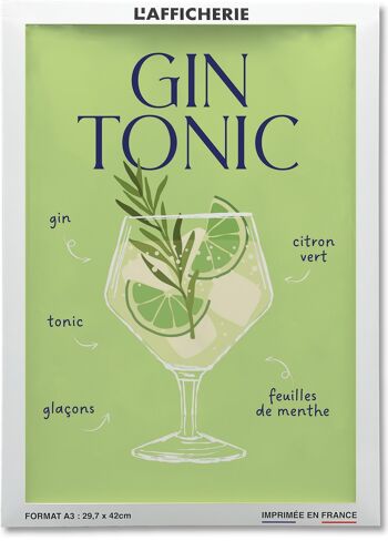 Affiche Cocktail Gin Tonic 2 2
