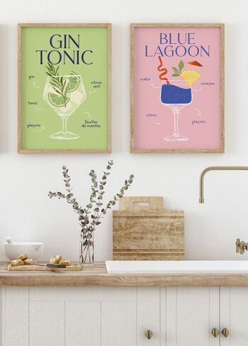 Affiche Cocktail Gin Tonic 2 4