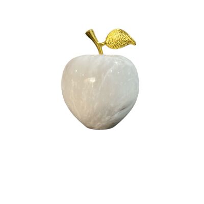 Pisapapeles decorativo de manzana de mármol blanco (7.5cm)
