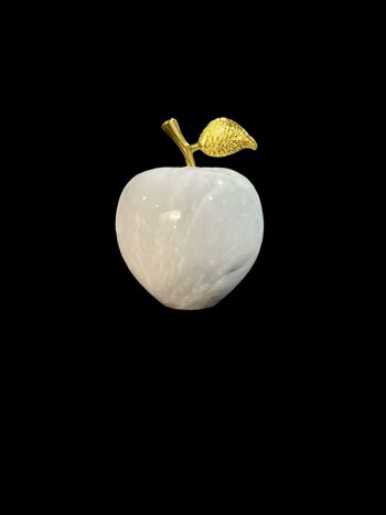 Presse-papier décoratif pomme en marbre blanc (7.5 cm) 3
