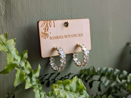 Gold Cubic Zirconia Hoop Earrings