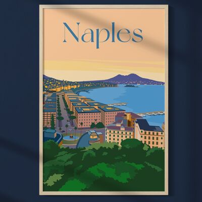 Cartel de la ciudad de Nápoles