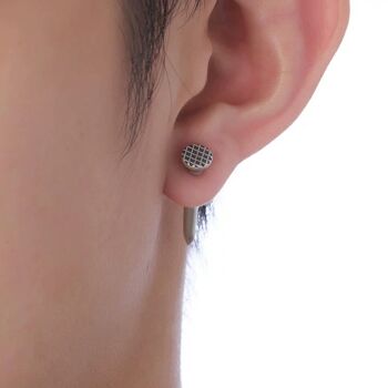 Boucle d'oreille en argent au design unique pour les ongles, une pièce 7