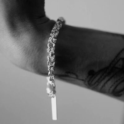 Classico braccialetto a catena con drago in argento sterling
