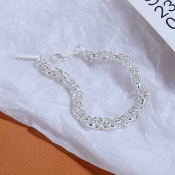 Bracelet chaîne dragon classique en argent sterling 5