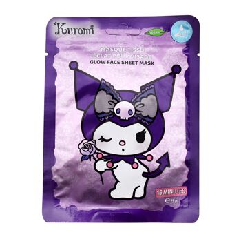 TAKE CARE - Masques tissus Kuromi - HK KUROMI GLOW FACE MASK DL-12 2