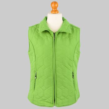 Grenouille Ladies Plain Lime Peach Finish Diamond Gilet 1