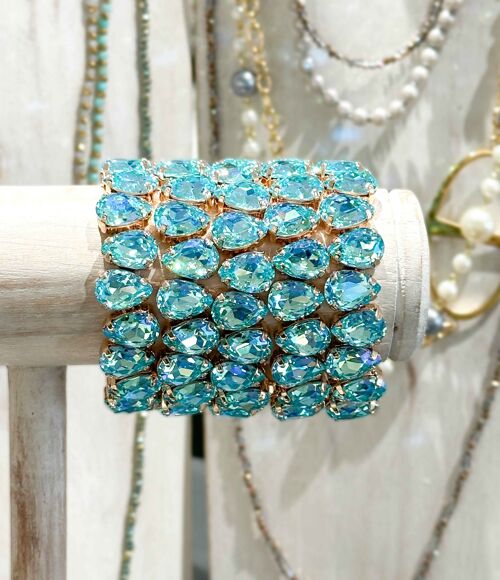 Bracelet en cristal K9 de haute qualité - Turquoise - Forme goutte