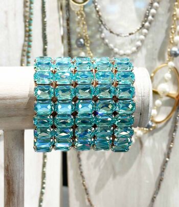 Bracelet en cristal K9 de haute qualité - Turquoise - Forme rectangle 1