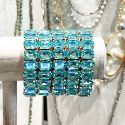 Bracelet en cristal K9 de haute qualité - Turquoise - Forme rectangle