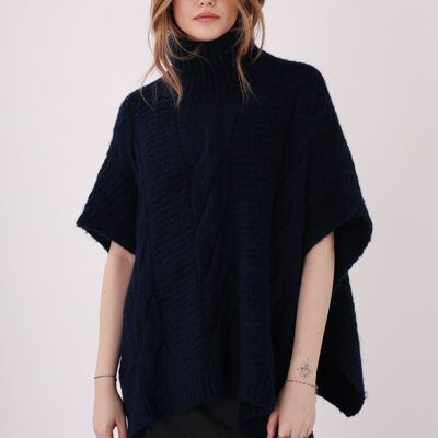 Pancho-Rollkragenpullover aus seidigem Material mit Wolle - PANCHO