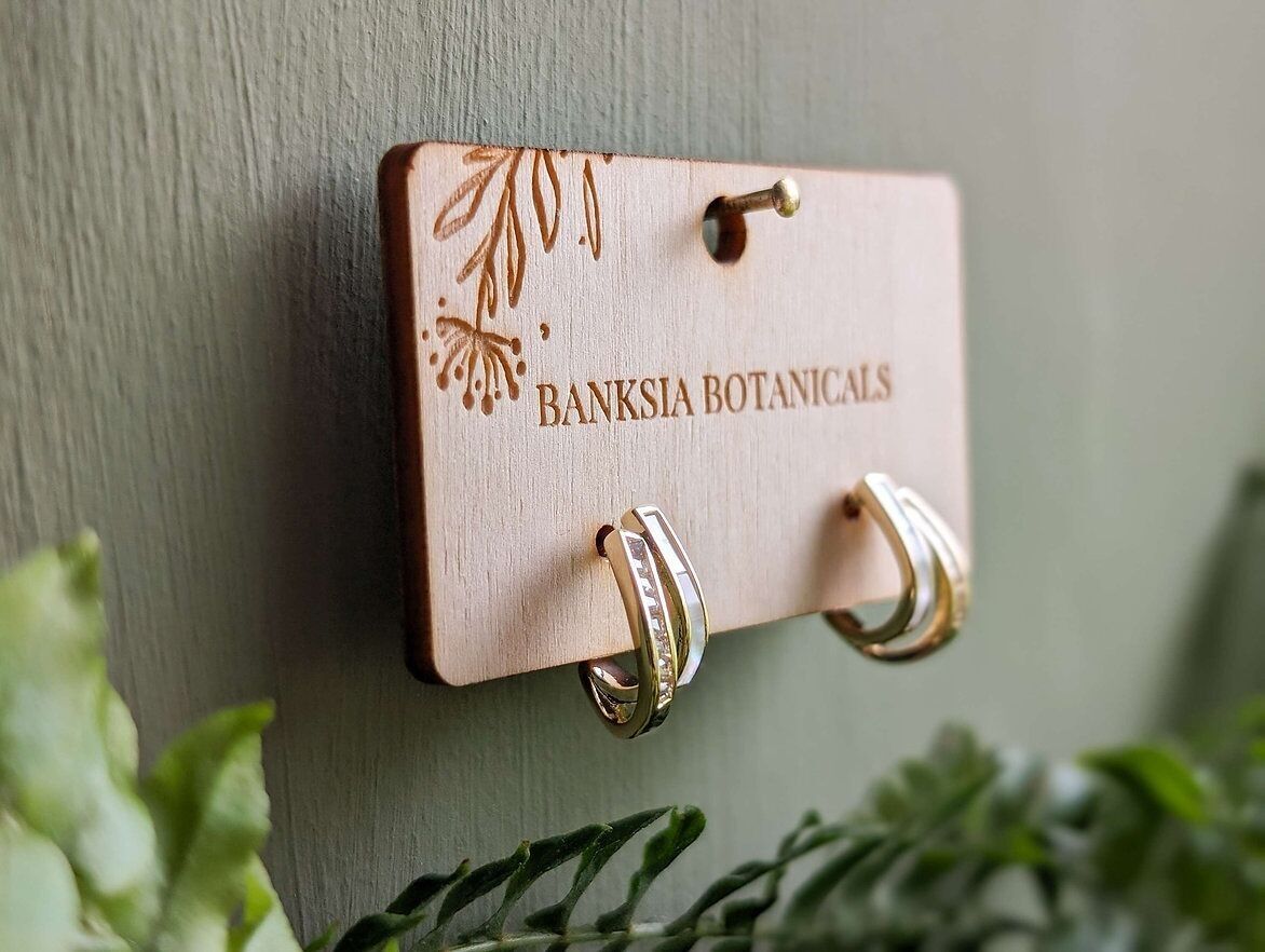 Gold Cubic Zirconia & Cat's Eye Loop Stud Earrings