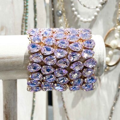 Bracelet en cristal K9 de haute qualité - Violet - Forme goutte