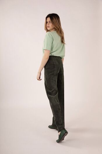 Pantalon coupe droite avec zip qu le coté en velour - PANTI 3