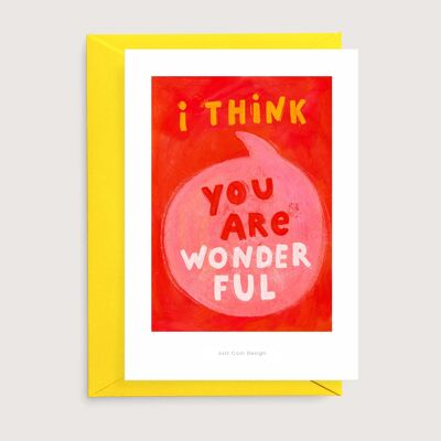 You are wonderful | Illustration card