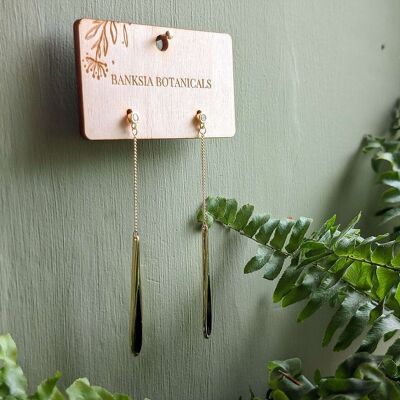 Gold & Black Dangle Earrings